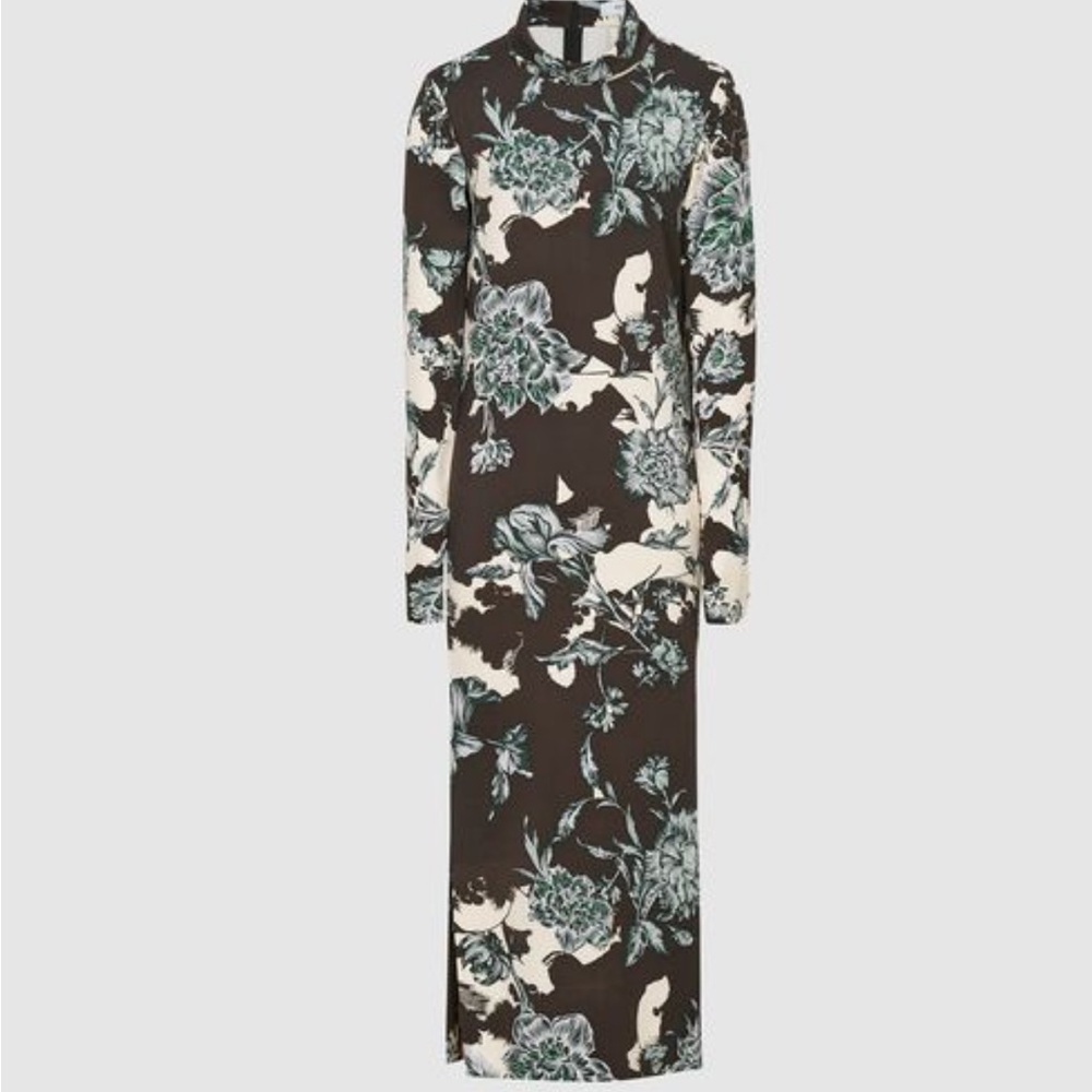 Reiss Theresa floral high neck dress